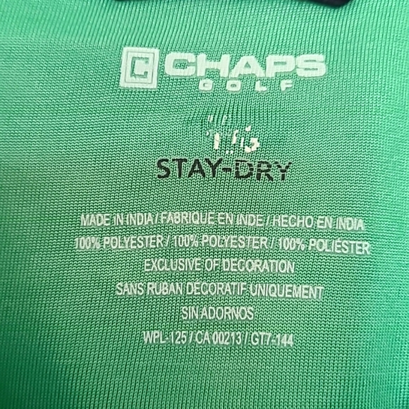 CHAPS Golf Stay Dry Green Shirt Large - Picture 2 of 4